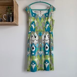 Maggy London Ikat cotton sateen sheath size 8